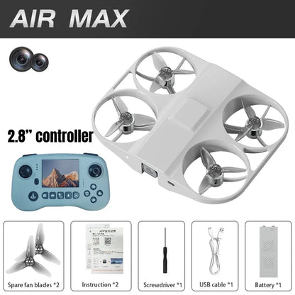 New Airmax Mini Drone Night Vision 4K HD Camera 2.8"Remote Control Thinest Follow RTH  7.4V Power Aircraft