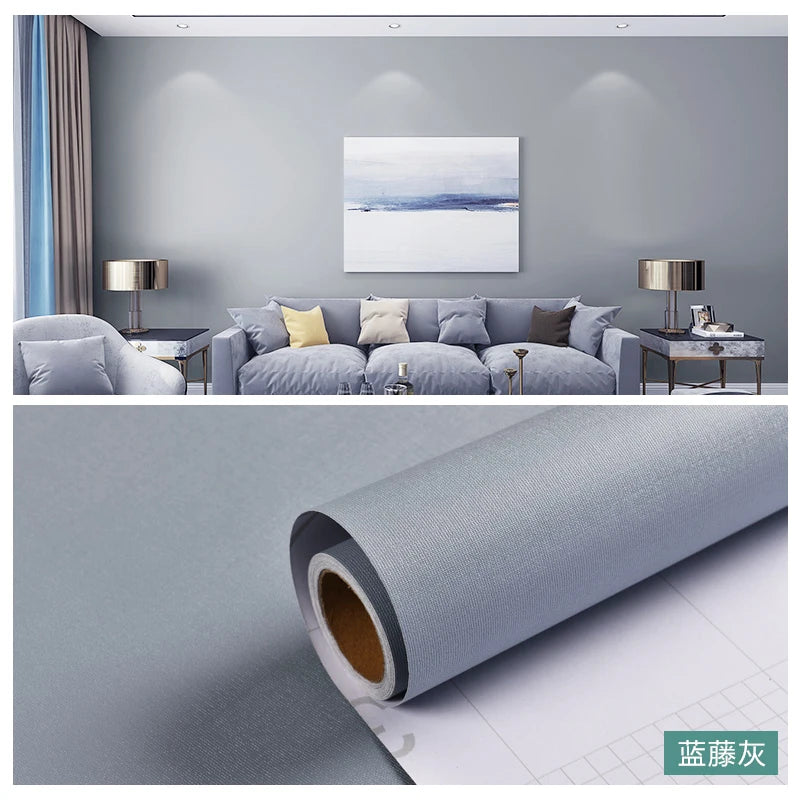 Macaron DIY Solid Color Stickers Self-adhesive Thickened Waterproof PVC Bedroom Dormitory Wardrobe Wall Renovation Wallpaper