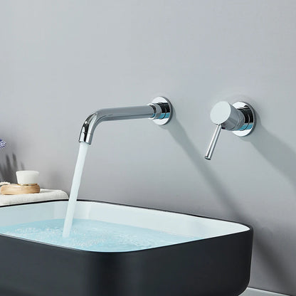Golden Basin Faucet Bathroom Mixer Sink Tap Wall Mounted Hot Cold Water Tap Single Handle Rotating Spout Bathroom Faucet
