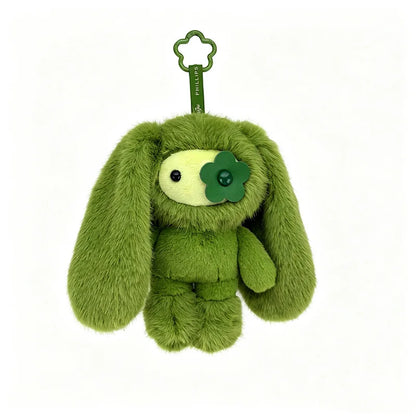 Cute Juju Rabbit Plush Keychain Flower Eye Bunny Stuffed Doll Kawaii Long Ears Animals Bag Pendant Car Keyring Toy Gift for Girl