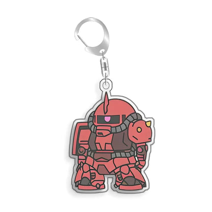 Keychain for Gundam MS-06S Zaku Ll White Cabin Backpack Pendant Anime Game Fans Gift Recycled Acrylic Decoration Rare Card Toy