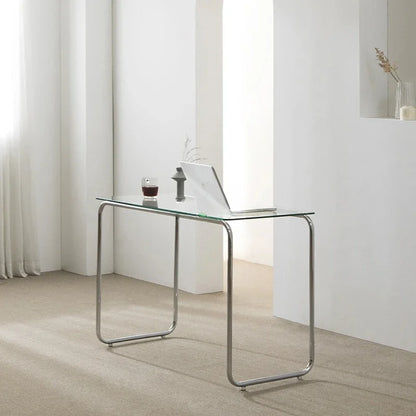 #Computer Desk, Glass Desk, Writing Desk, Living Room, Home Minimalist Makeup Desk