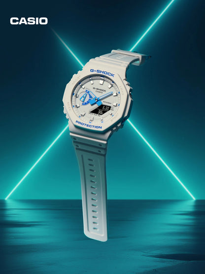 Casio Dark Luminous Summer Ocean Blue & White Shockproof Sports Watch for Men & Women, G-SHOCK