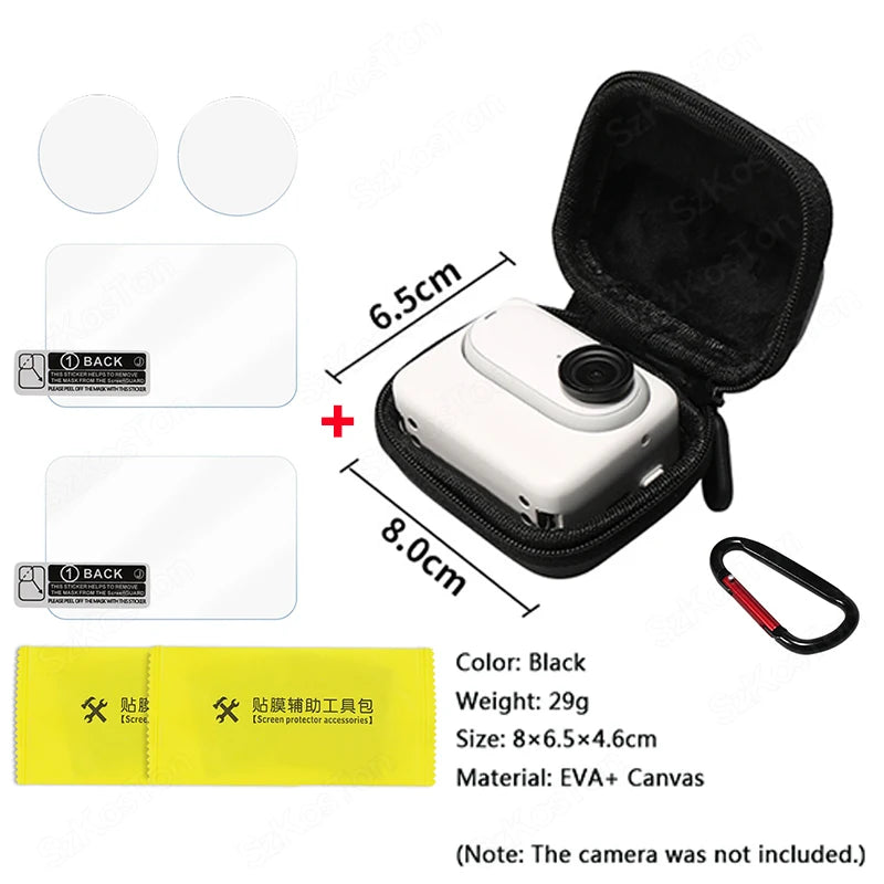Tempered Glass LCD Display Screen Protector+TPU Soft Lens Film Cover For Insta 360 GO 3S Action Camera GO3S Case Accessories