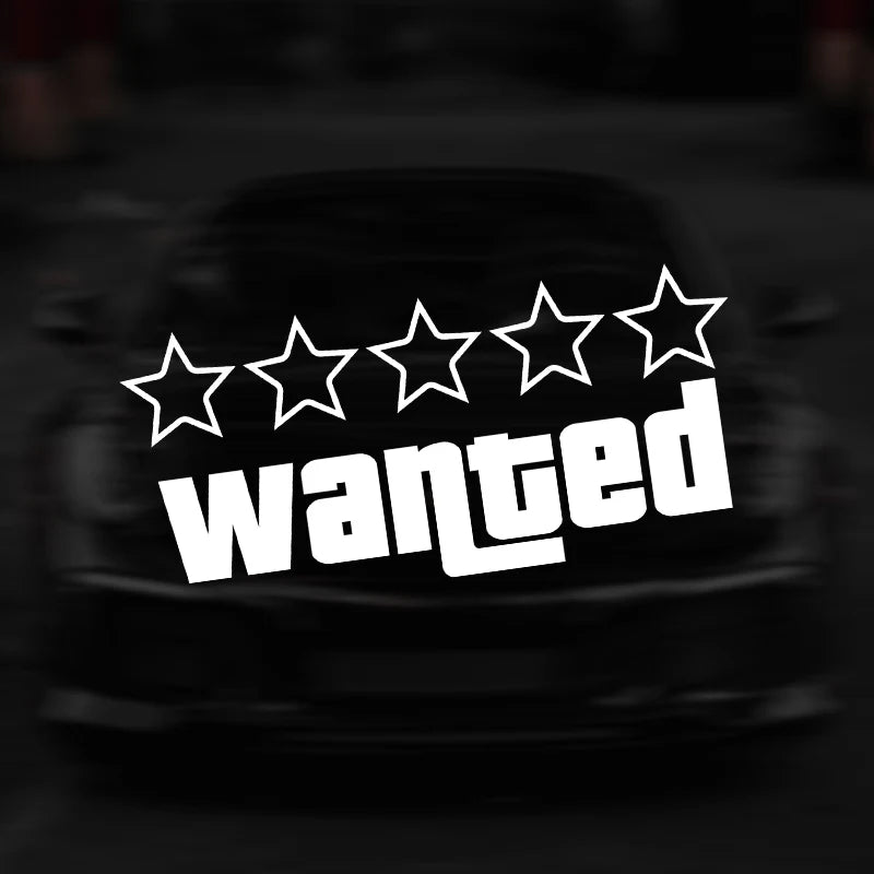 Wanted Pentagram Car Stickers for Rear Windshield Window Glass Auto Bumper Body Cover Scratches Waterproof Auto Accessories