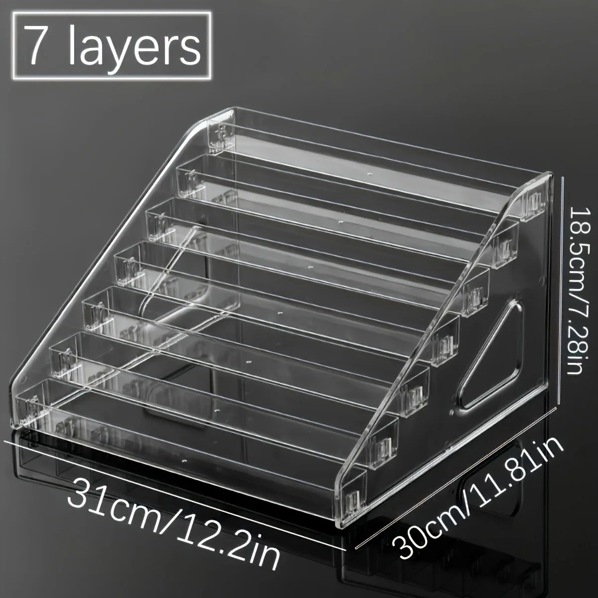 Transparent Ladder Display Rack, Hand Account Tape and Sticker Storage Rack, Cosmetics, Perfume, Nail Polish Storage Box