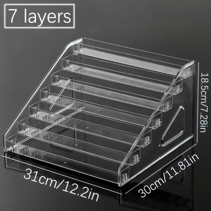Transparent Ladder Display Rack, Hand Account Tape and Sticker Storage Rack, Cosmetics, Perfume, Nail Polish Storage Box