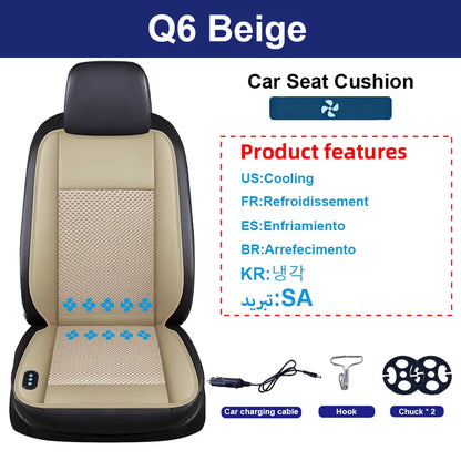 E-ACE 3-in-1 Large Truck 12V&24V Car Mounted Ventilation Cooling Heating Massage Seat Cushion Truck Blowing Cool Seat Cushion