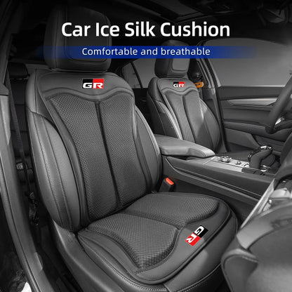Car Seat Ice Silk Cushion Backrest Seat Protector Cover Accessories For Toyota Crown GR Corolla YARIS L Auris C-HR Hilux Vios Ra