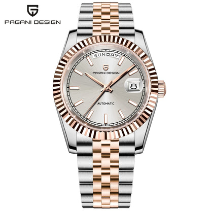 PAGANI DESIGN 2026 New Enamel Dial DD36 Luxury Silver Gold Automatic Watch For Men AR Sapphire crystal Mechanical Wristwatch Men