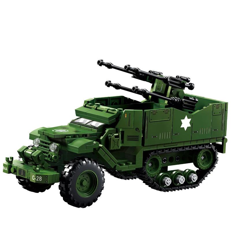 World War Army Military Soldiers SWAT Leopard 2A7 Main Battle Tank Assemble Building Blocks City Construction Bricks Toys Gift