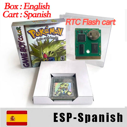 pokémon Prism USA ESP NOE Version RTC Flash Cart GBC Game Cartridge Video Game Rom Hack English Spanish German