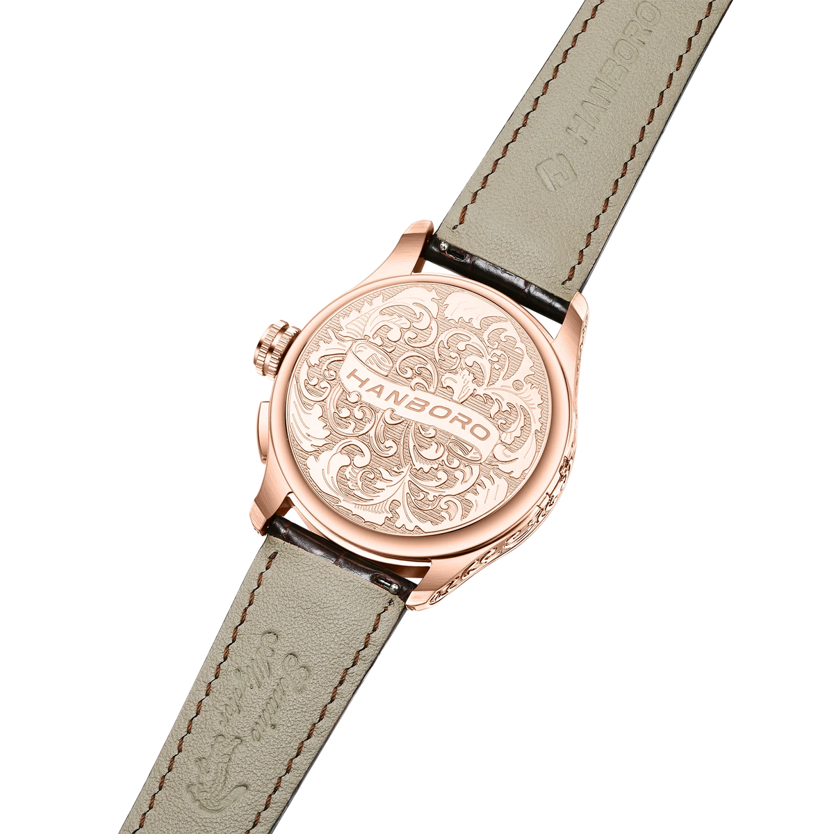 HANBORO Mechanical Alarm Watch Men Automatic Ping Bell Hourly Chime Luxury 100M Waterproof Sapphire Steel Business Unique