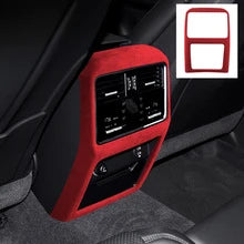 Top Suede Car Interior Rear Seat Air Condition AC Vent Outlet Cover Trim For Porsche Cayenne 2019 2020 2021 2022 2023 2024 2025