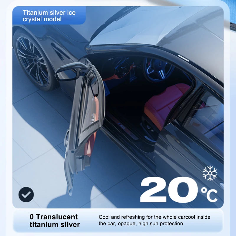SEAMETAL Upgraded Windshield Sun Shade for Car Heat Insulation Sun Protection Cover UPF50+ UV Blocking Auto Sunshade Umbrella
