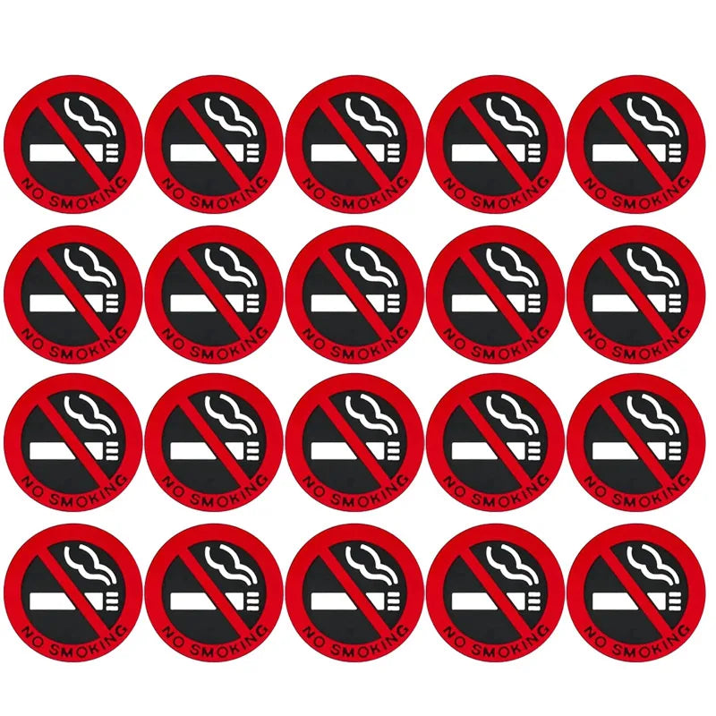 1-20pcs No Smoking Stickers Car Taxi Interior Prevent Smoking Sign Warning Logo No Smoking Decal Car Sticker Decoration
