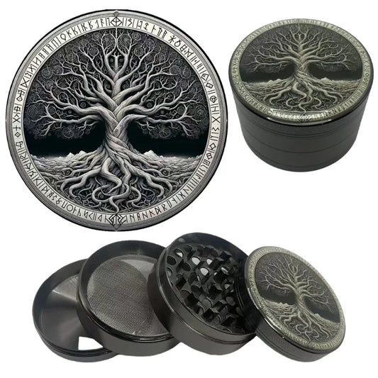 50/63mm Metal Tree Herb Grinder Spice Pepper Mill Mortar Grass Tobacco Grinder Kitchen Tool Smoking Cigarette Accessories