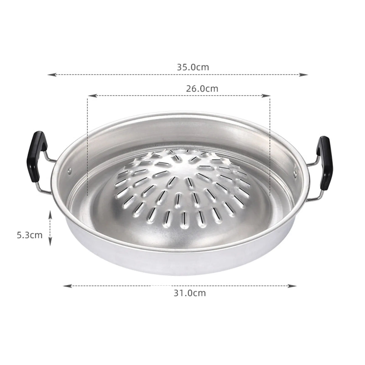 Barbecue Grill Pot Steak Grill Charcoal Pan Multifunctional Aluminum Barbecue Grill Hot Pot for Family Gathering Outdoor Picnics