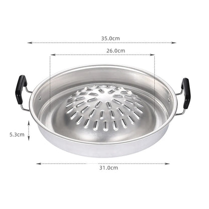 Barbecue Grill Pot Steak Grill Charcoal Pan Multifunctional Aluminum Barbecue Grill Hot Pot for Family Gathering Outdoor Picnics