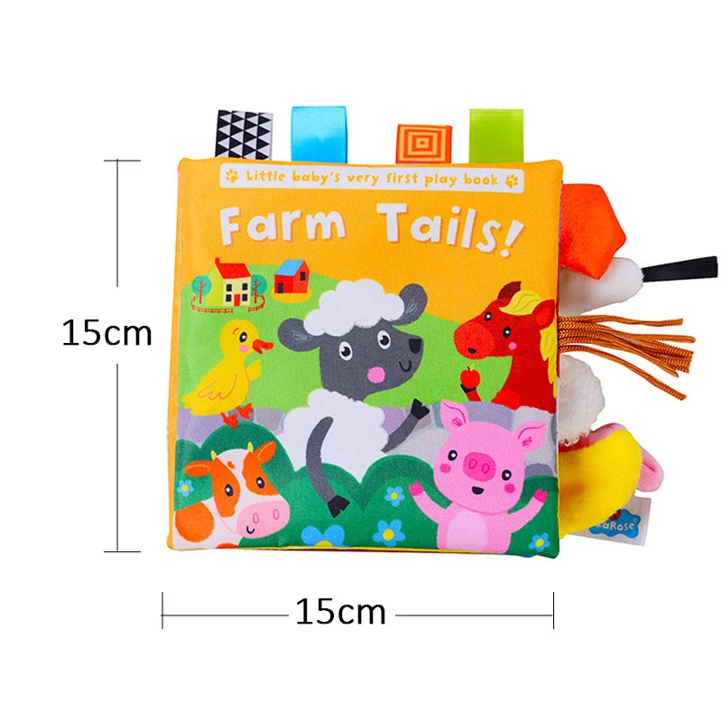 Soft Baby Books 3D Touch Feel High Contrast Cloth Book Sensory Early Learning Stroller Toys for Infant Toddler Gifts 0-12 Months