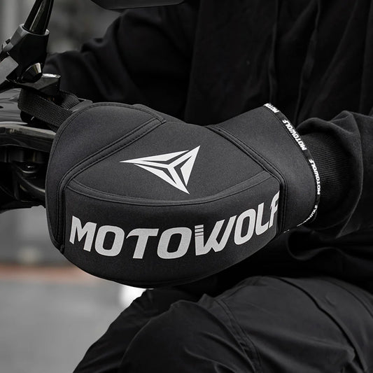 1 Pair Motorcycle Handlebar Muffs Winter Cycling Gloves Waterproof Handle Bar Mitts Snowmobile E-Bike Motorbike Thermal Gloves