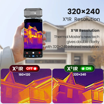(for iPhone&Android) P1 Android Thermal Camera for iPhone 320*240 X³IR Resolution 600℃ 25Hz HVAC House Inspection Camera