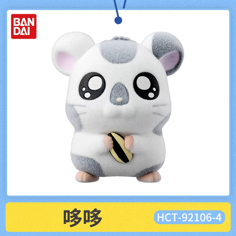 Bandai Genuine Hamtaro Hamster Collection Ornaments Anime Figure Model Kawaii Doll 6pcs Desktop Decoration Collection Toys Gifts