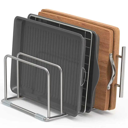 Stainless Steel Cutting Board Holder Cutting Board Stand, Chopping Board Storage Rack (1-Piece Set)