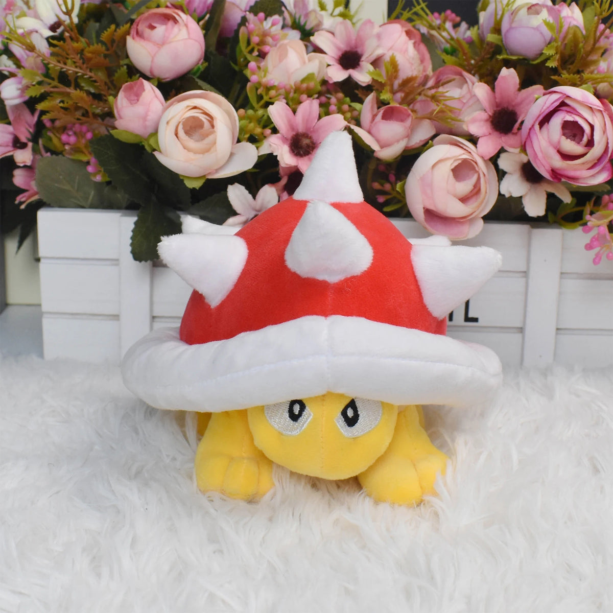 Spiny Shell Koopa Plush Toys Small Soft Stuffed Game Character with Spiky Koopa Back Cute Collectible for Fans Red 5.5inch