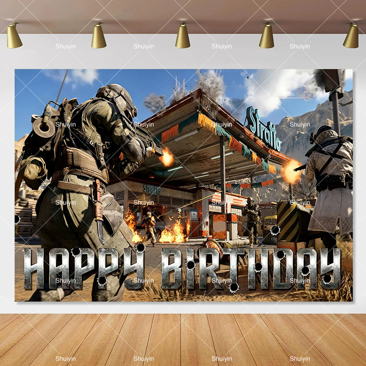 Call of Duty Theme Backdrop Kids Birthday Decorations Party Supplies Banner Poster Stimulating Game Boys Favor Gifts Photo Props