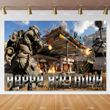 Call of Duty Theme Backdrop Kids Birthday Decorations Party Supplies Banner Poster Stimulating Game Boys Favor Gifts Photo Props