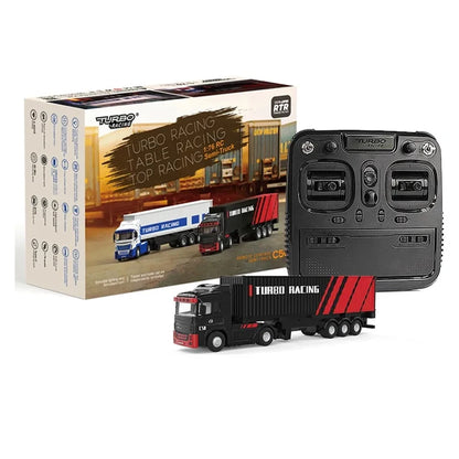 Turbo Racing C50 1:76 Full Proportional 4WD RC Semi-truck Tractor Trailer & P81 2.4Ghz 10Ch Control Gift