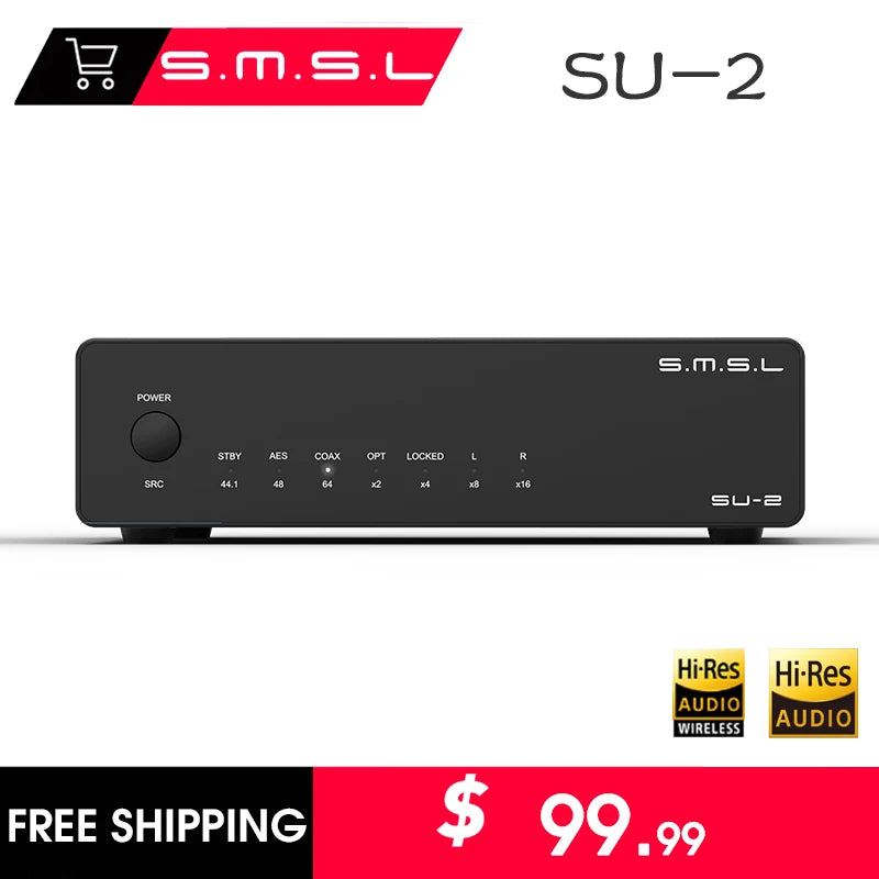 SMSL SU-2 Digital Audio Music Decoder ES9039Q2M 768kHz/32Bit DSD 4*OPA1612A Hi-Res HIGH Resolution DAC RCA XLR Output SU2
