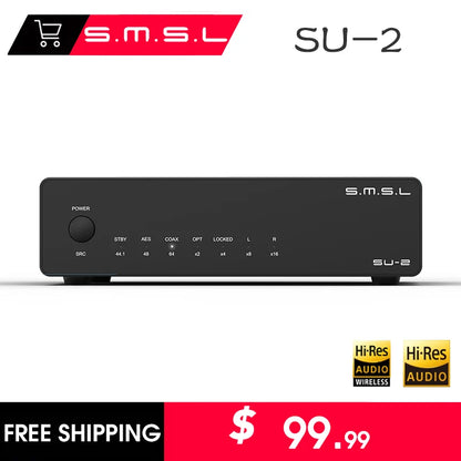 SMSL SU-2 Digital Audio Music Decoder ES9039Q2M 768kHz/32Bit DSD 4*OPA1612A Hi-Res HIGH Resolution DAC RCA XLR Output SU2