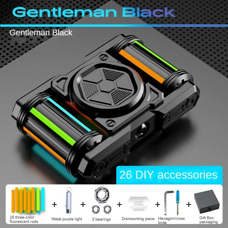 Tank 101 Metal Edc Cut Finger Fidget Toy  Spinner Black Technology Decompression Artifact Boy Play Toy Creative Gift Fidget Toy