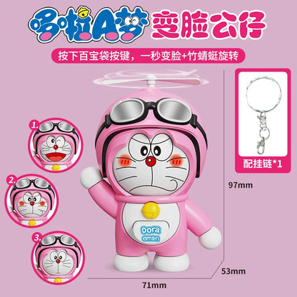 New Cartoon Doraemon Face Changing Toy Pendant Keychain Accessories Unzipping Jewelry Students Keychain Pendant Gift Toys