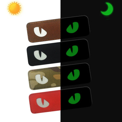 Cat Eyes Glow In Dark Patches Infrared IR Reflective Rubber Appliqued For Hats Helmet Uniform Backpack
