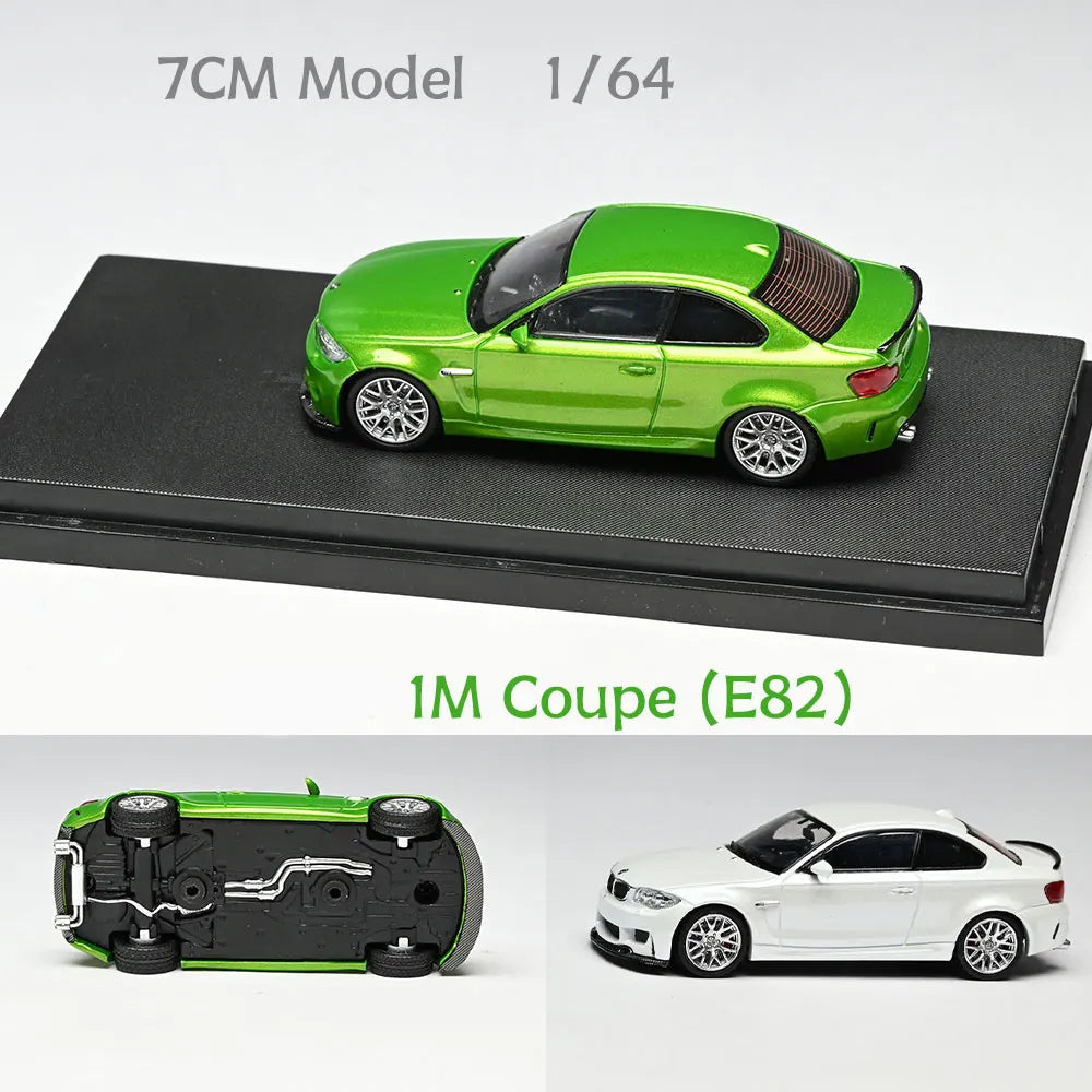 7CM Model 1/64 1M Coupe E82 Model Car Vintage Cars Diecast Vehicle Collection Model With Display Case Gifts for Adults