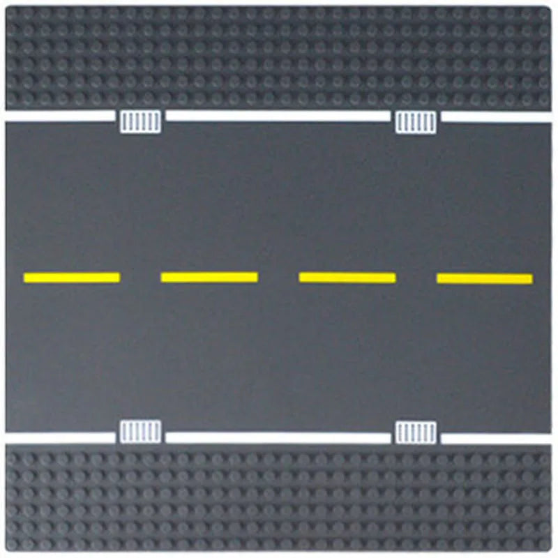 City Road Street Baseplate Straight Crossroad Curve T-Junction Building Blocks Base Plates Construction for Children Kids