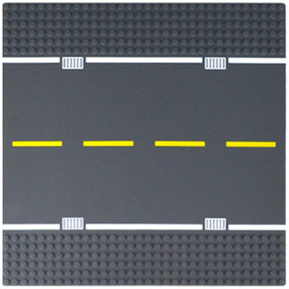 City Road Street Baseplate Straight Crossroad Curve T-Junction Building Blocks Base Plates Construction for Children Kids