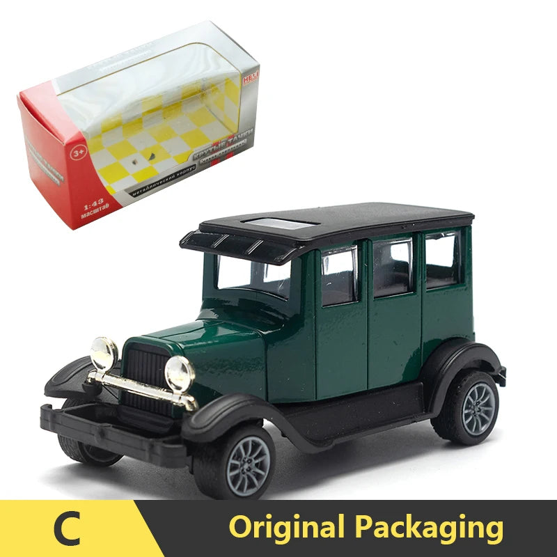 1:43 Alloy Vintage Diecast Car Model Classic Pull Back Car Model Miniature Vehicle Replica For Collection Gift For Kids Adults