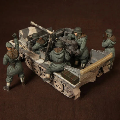 1/35 resin soldier model GK - Military theme (5 figures without tank) unassembled and unpainted DIY kit - 984R