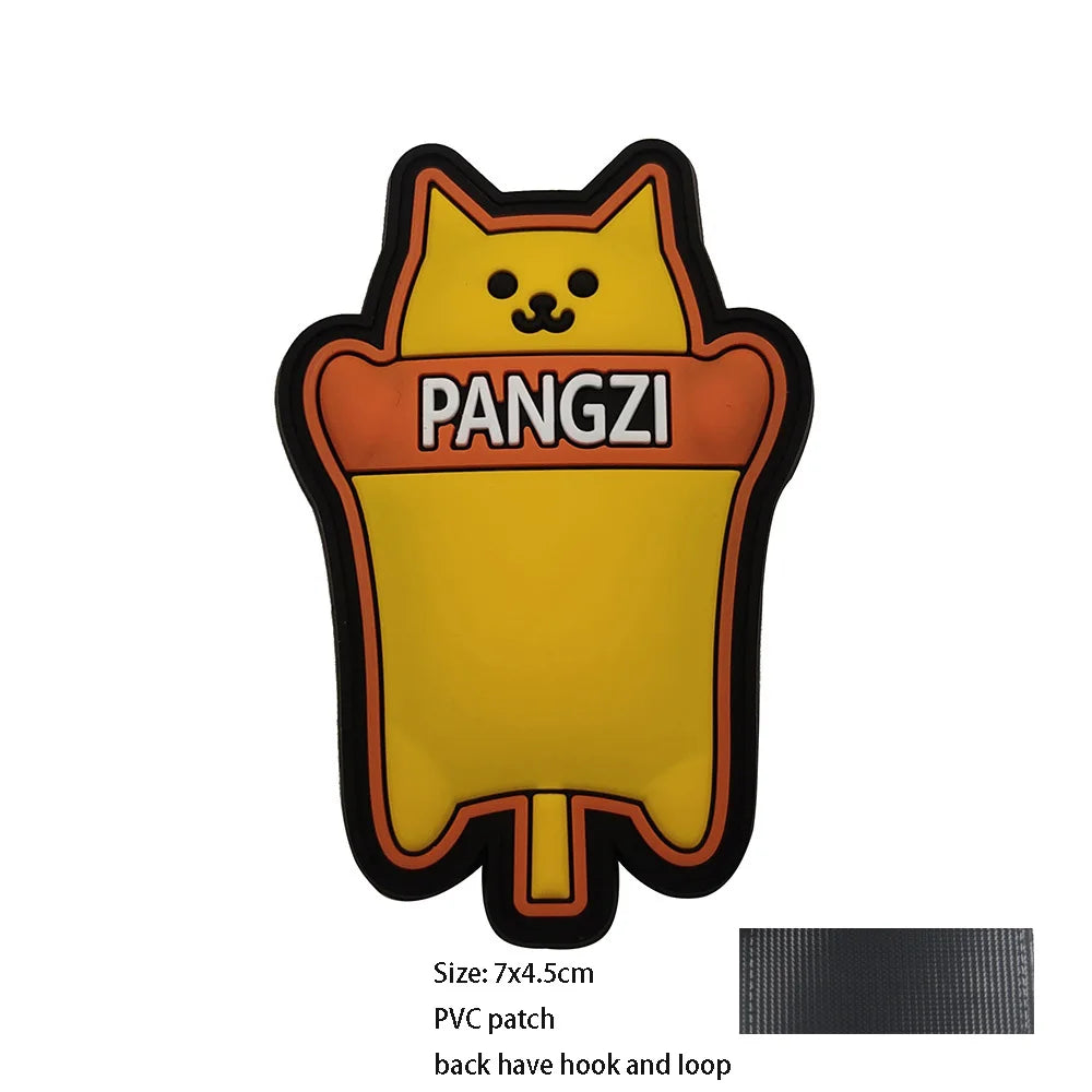 New Outdoor Bag Accessories: Satirical Cat Badge Graffiti Cat 3D PVC Magic DIY Bag Stickers Backpack Hook and Loop Patch
