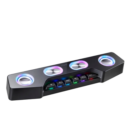 FIFINE Bluetooth RGB Gaming Speakers, Wireless/Wired Computer Speakers with Dynamic Lights for PC, Phone, Parties & Gaming - A16