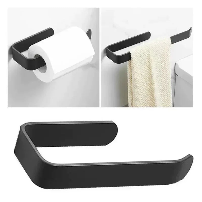 Self Adhesive Towel Rack, Wall Mounted Bathroom Supplies, Bathroom Towel Rack Hanger, Non Perforated Toilet Paper Holder