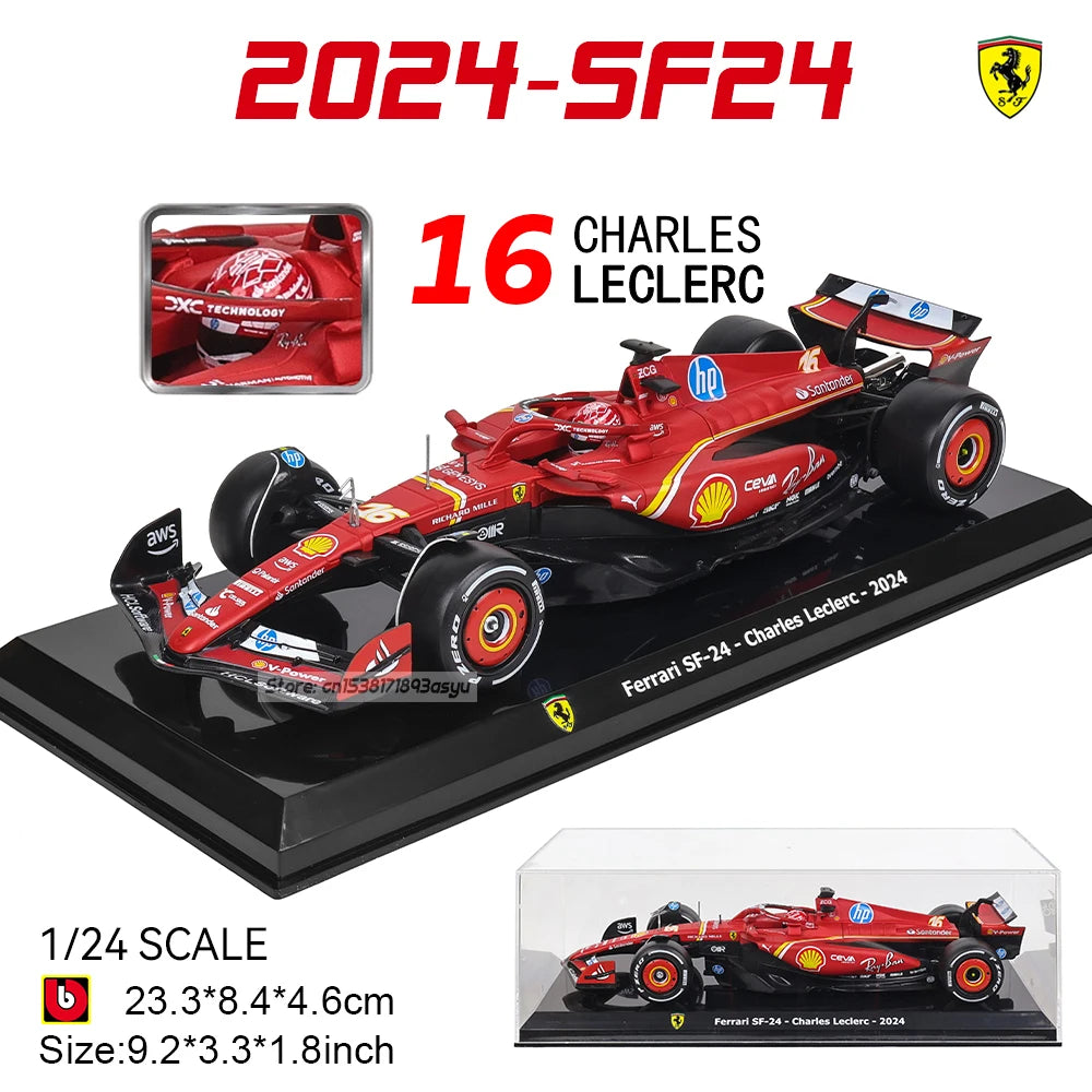 Bburago 1:24 2022~2025 Mercedes W15 44# Hamilton 63# Russell F1 series various styles Red Bull Ferrari McLaren Alloy car model