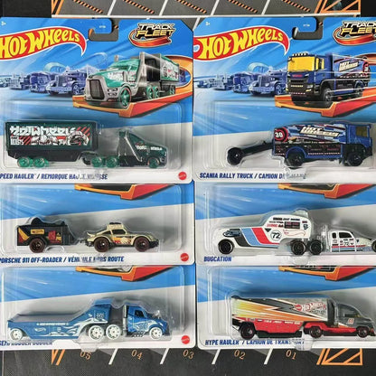 New Hot Wheels Transformers HYT56 Transformerstrack Fleet Optimus Prime Ultra Magnus Volvo 240 Drift 1/64diecast Car Model Toys