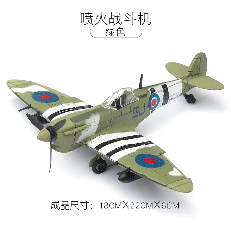 1/48 WWII Fighter Model 4D Assemble Aircraft Plastic DIY Accessories Toy Small Airplane Toy Diy Craft Kits for Adults