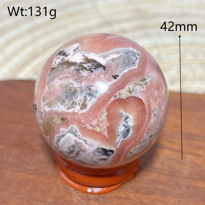 High Quality Natural Crystals Argentina Rhodochrosite Druzy Sphere Healing Gemstones Home Decorations Room Decor Jewelry Gift