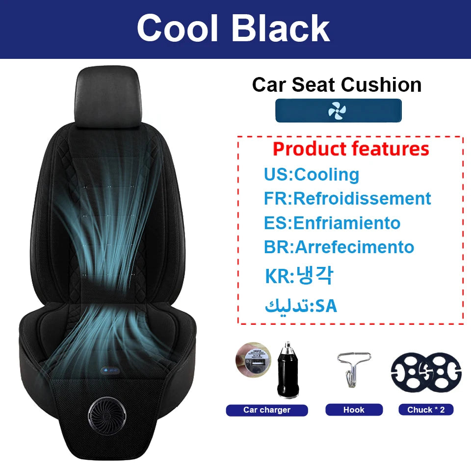 2In1 Car Seat Cover Heating Cooling Seat Cushion 12V Winter Heating Warmer＆Summer Cooling Ventilation Seat Automotive Interior